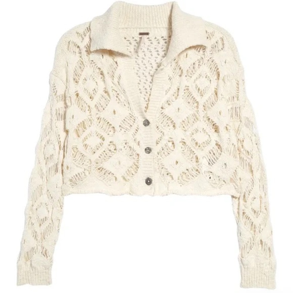 Free People Cream Open-Knit Cardigan

please message before buying!!